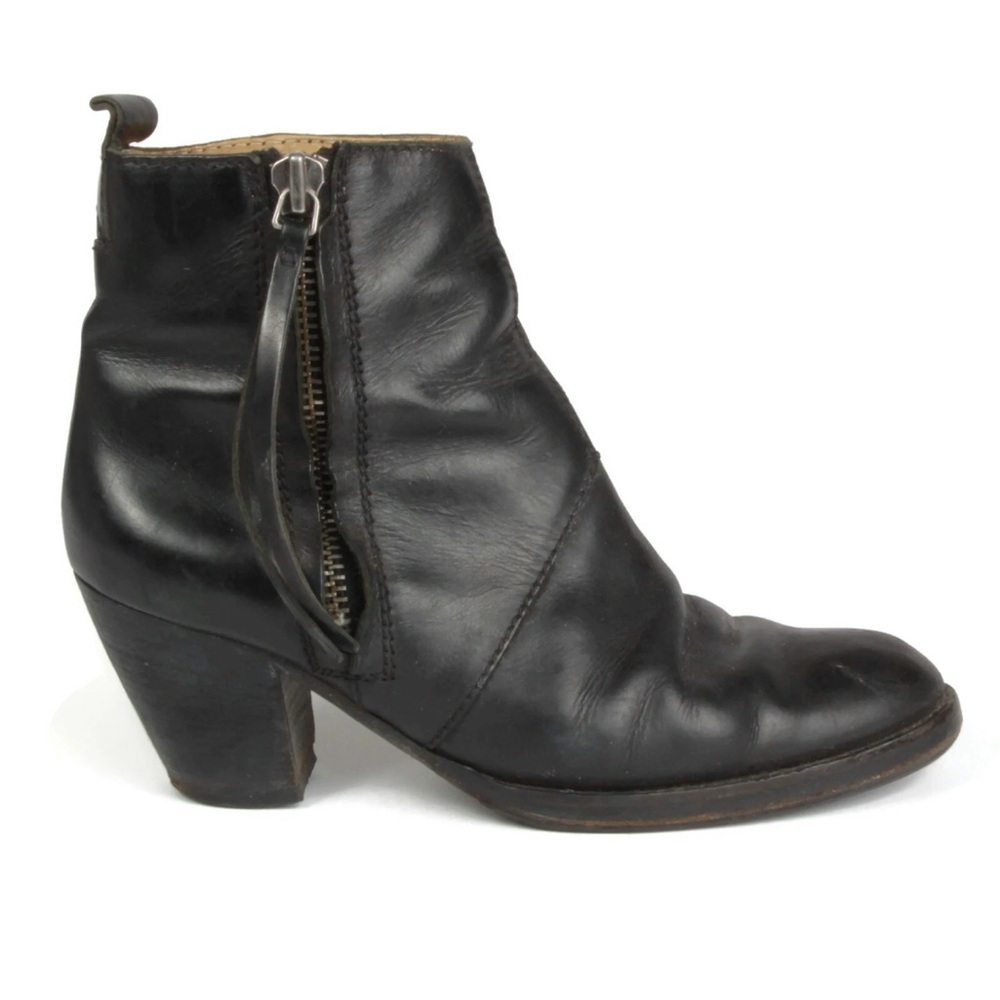 Acne Black Ankle Boots with Side Zipper